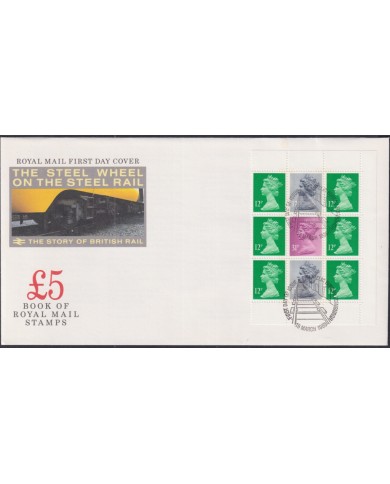 F-EX51412 UK ENGLAND FDC EDINBURGH 1986 MACHIN BOOKLED RAILROAD.