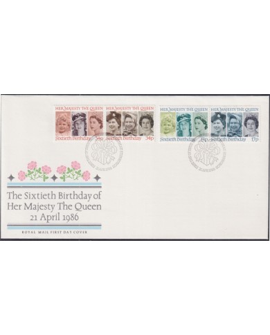 F-EX51413 UK ENGLAND FDC EDINBURGH 1986 60th ANNIV QUEEN ELIZABETH.