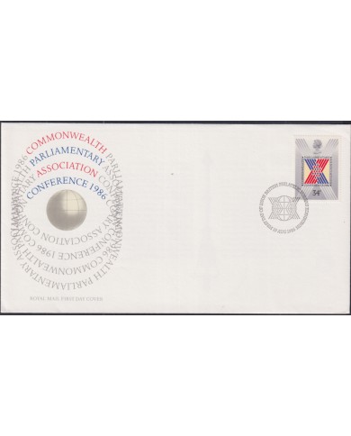 F-EX51418 UK ENGLAND FDC EDINBURGH 1986 COMMONWEALTH PARLIAMENTARY CONFERENCE.