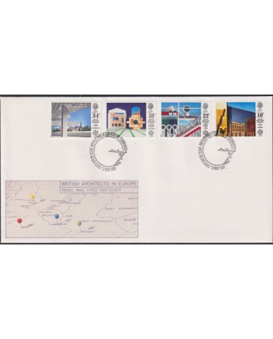 F-EX51429 UK ENGLAND FDC EDINBURGH 1987 BRITISH ARCHITECTS ARCHITECTURE.