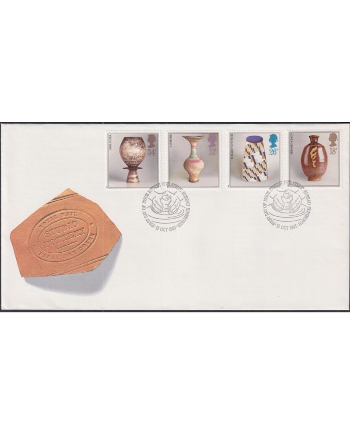 F-EX51435 UK ENGLAND FDC EDINBURGH 1987 STUDIO POTTERY ART.