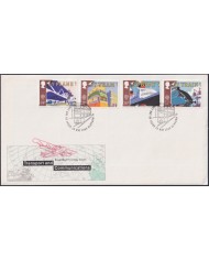 F-EX51441 UK ENGLAND FDC EDINBURGH 1988 TRANSPORT & COMMUNICATION SHIP TRAIN BOAT.