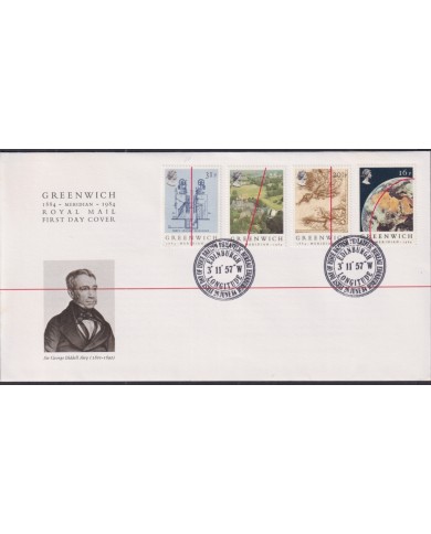 F-EX51443 UK ENGLAND FDC EDINBURGH 1984 GREENWICH MERIDIAN COSMOS HEALTH.