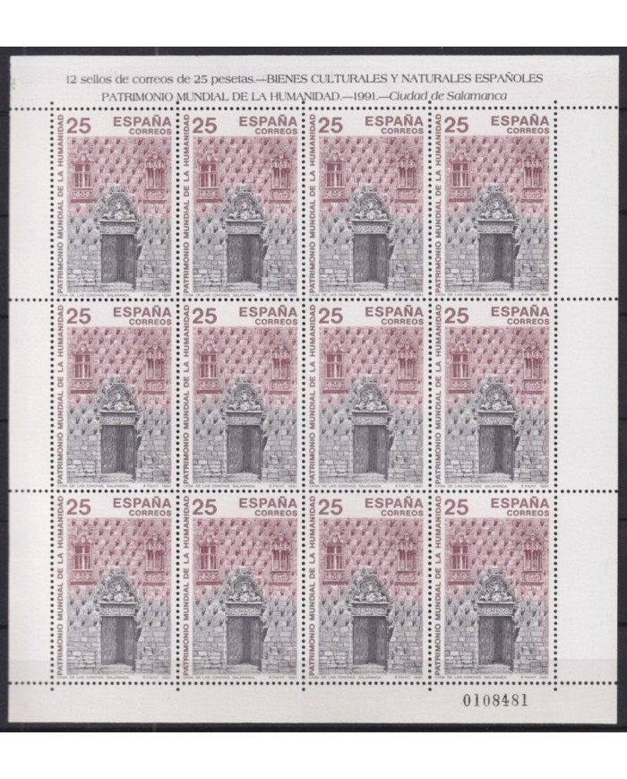 F-EX48156 ESPAÑA SPAIN 1991 MNH MINISHEET PATRIMONIO ARCHITECTURE NATIONAL PARK.