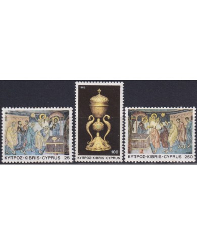 F-EX49645 CYPRUS MNH 1982 RELIGION ART PAINTING CHRIST CHRISTMAS.
