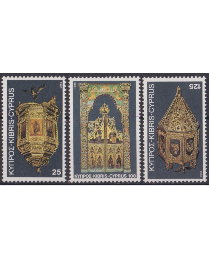 F-EX49689 CYPRUS MNH 1980 RELIGION ART PAINTING CHRIST CHRISTMAS.