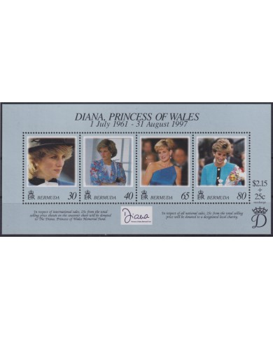F-EX55637 BERMUDA IS MNH 1998 ROYAL FAMILY LADY DIANA SPENCER.