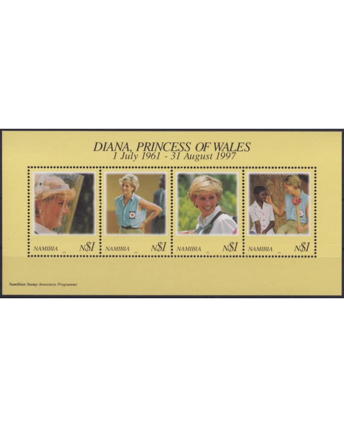 F-EX55638 NAMIBIA MNH 1998 ROYAL FAMILY LADY DIANA SPENCER.