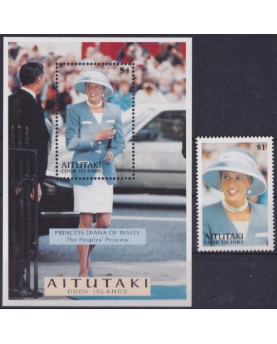 F-EX55641 AITUTAKI IS MNH 1998 ROYAL FAMILY LADY DIANA SPENCER.