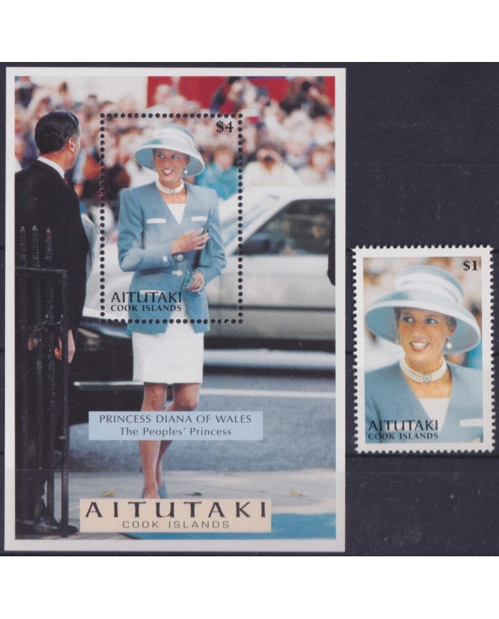 F-EX55641 AITUTAKI IS MNH 1998 ROYAL FAMILY LADY DIANA SPENCER.