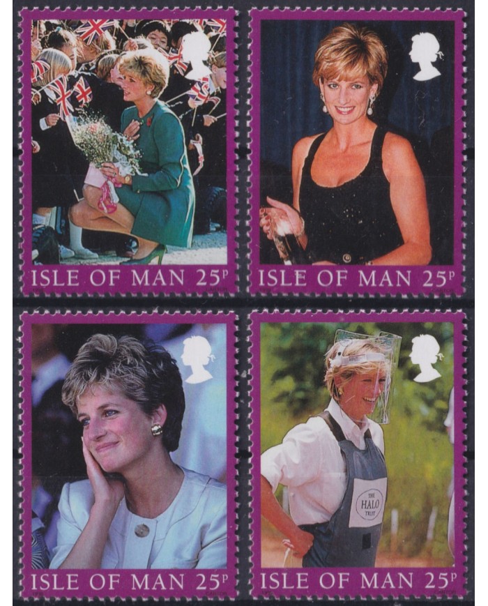 F-EX55642 MAN IS UK ENGLAND MNH 1998 ROYAL FAMILY LADY DIANA SPENCER.