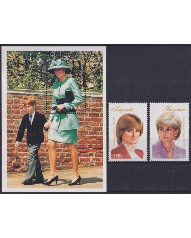 F-EX55645 TANZANIA MNH 1997 ROYAL FAMILY LADY DIANA SPENCER.