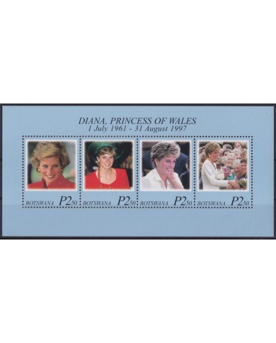 F-EX55646 BOTSWANA MNH 1998 ROYAL FAMILY LADY DIANA SPENCER.