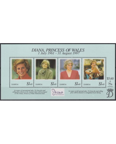 F-EX55647 SAMOA IS MNH 1998 ROYAL FAMILY LADY DIANA SPENCER.