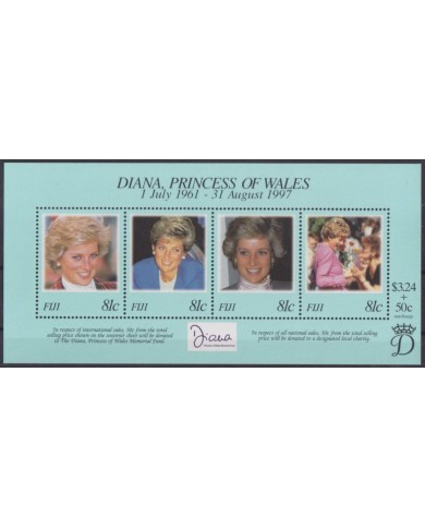 F-EX55656 FIJI IS MNH 1998 ROYAL FAMILY LADY DIANA SPENCER.