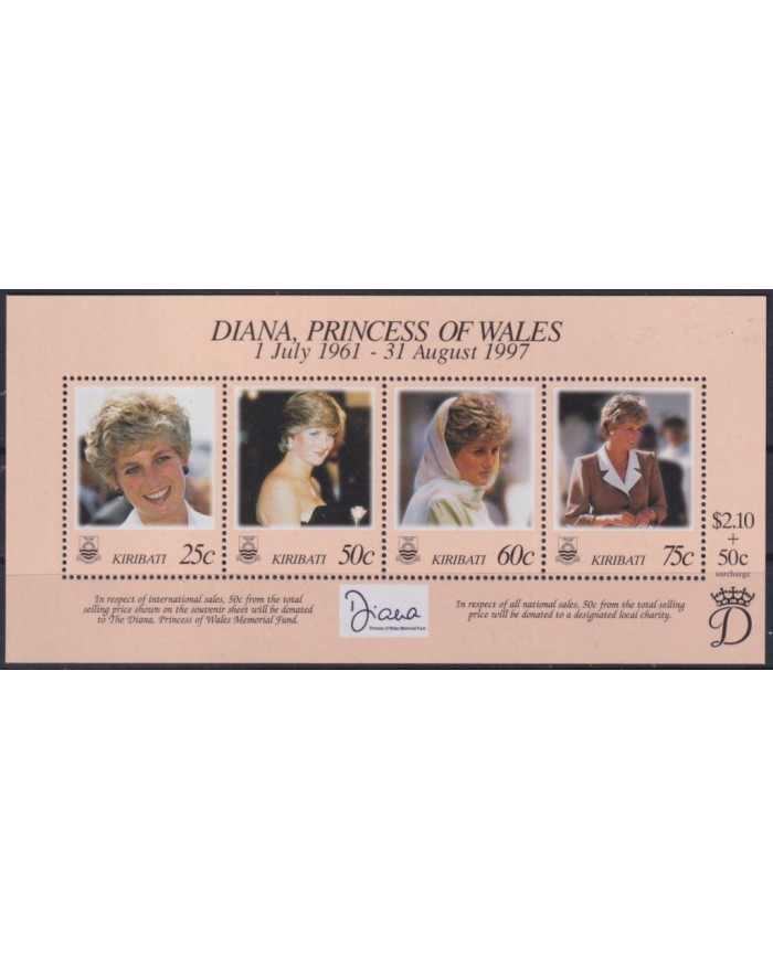 F-EX55657 KIRIBATI IS MNH 1998 ROYAL FAMILY LADY DIANA SPENCER.