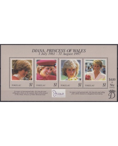 F-EX55658 TOKELAU IS MNH 1998 ROYAL FAMILY LADY DIANA SPENCER.