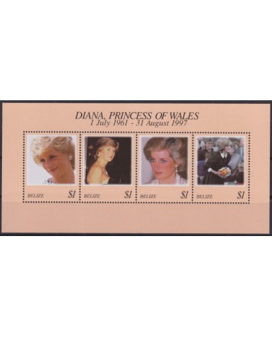 F-EX55660 BELIZE IS MNH 1998 ROYAL FAMILY LADY DIANA SPENCER.