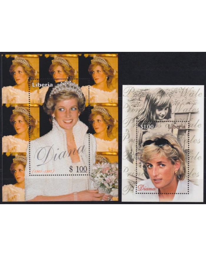 F-EX53092 LIBERIA MNH 1998 ROYAL FAMILY LADY DIANA SPENCER.