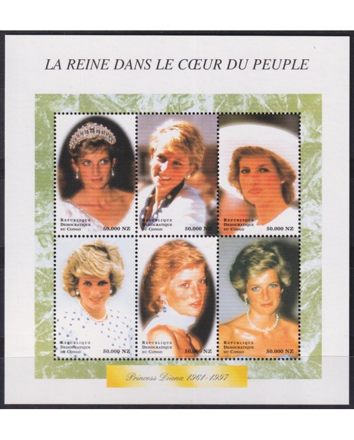 F-EX55079 CONGO MNH 1998 ROYAL FAMILY LADY DIANA SPENCER.