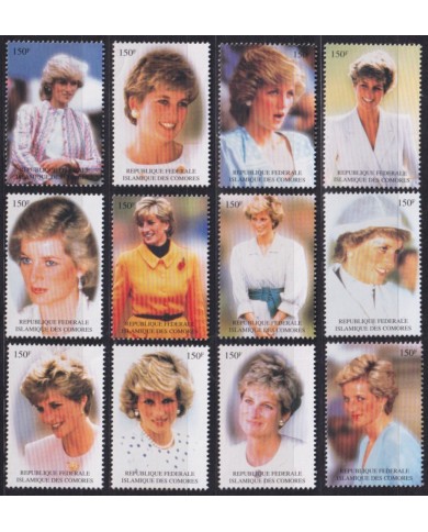 F-EX55083 COMOROS MNH 1998 ROYAL FAMILY LADY DIANA SPENCER IN MEMORIAM.