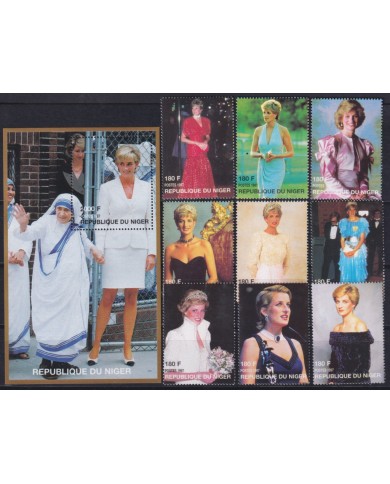 F-EX55084 NIGER MNH 1998 ROYAL FAMILY LADY DIANA SPENCER IN MEMORIAM.