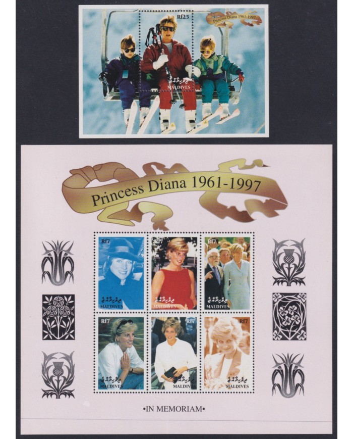 F-EX54071 MALDIVES IS MNH 1998 ROYAL FAMILY LADY DIANA IN MEMORIAM.