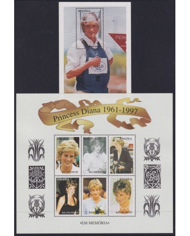 F-EX54072 ANGOLA MNH 1998 ROYAL FAMILY LADY DIANA IN MEMORIAM.