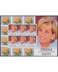 F-EX54073 NEVIS MNH 1998 ROYAL FAMILY LADY DIANA SPENCER IN MEMORIAM.