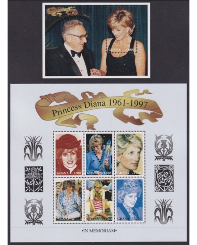 F-EX54075 GHANA MNH 1998 ROYAL FAMILY LADY DIANA SPENCER IN MEMORIAM KISSINGER.