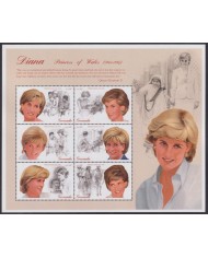 F-EX54076 GRENADA MNH 1998 ROYAL FAMILY LADY DIANA SPENCER IN MEMORIAM.