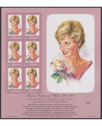 F-EX54077 PALAU IS MNH 1998 ROYAL FAMILY LADY DIANA SPENCER IN MEMORIAM.