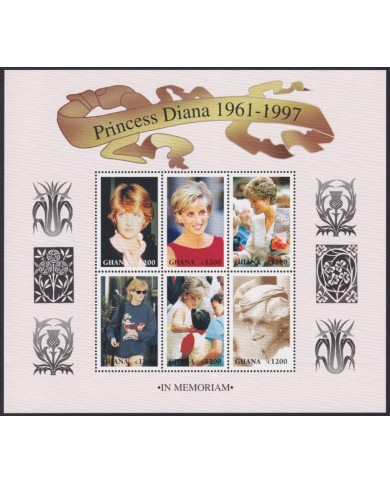 F-EX54078 GHANA MNH 1998 ROYAL FAMILY LADY DIANA SPENCER IN MEMORIAM.