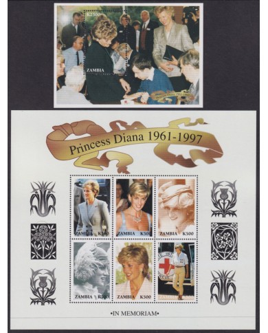 F-EX54079 ZAMBIA MNH 1998 ROYAL FAMILY LADY DIANA SPENCER IN MEMORIAM.