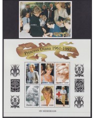 F-EX54079 ZAMBIA MNH 1998 ROYAL FAMILY LADY DIANA SPENCER IN MEMORIAM.