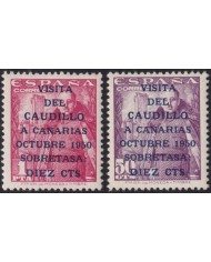 F-EX49132 ESPAÑA SPAIN MNH VISTA DEL CAUDILLO A CANARIAS OVERPRINT.