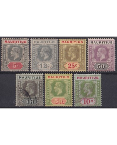 F-EX52327 MAURITIUS 1912-1921 KING GEORGE V 5c – 10 rupee + 220€.