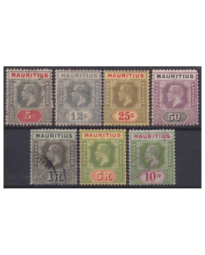 F-EX52327 MAURITIUS 1912-1921 KING GEORGE V 5c – 10 rupee + 220€.