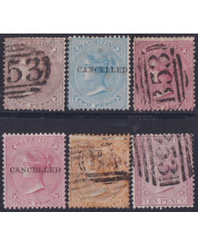 F-EX52332 MAURITIUS 1863-1870 VICTORIA QUEEN CC WATERMARK + 120€ LOT.