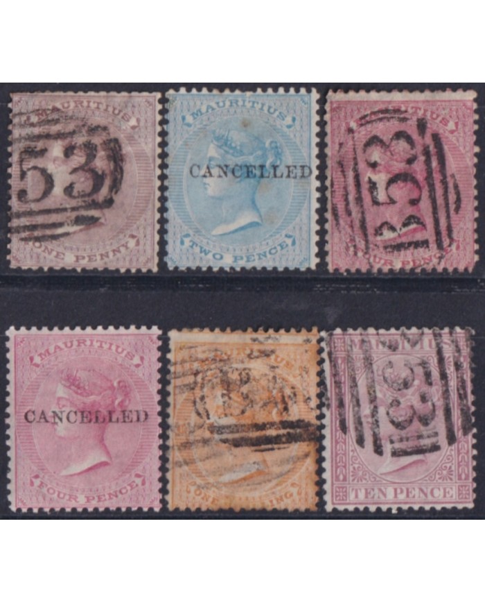 F-EX52332 MAURITIUS 1863-1870 VICTORIA QUEEN CC WATERMARK + 120€ LOT.