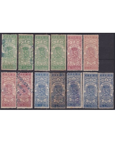F-EX52679 CUBA SPAIN ANTILLES 1867-188? GIROS EXCHANGE CHECK ALL DIFFERENTS.