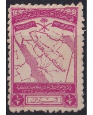 F-EX52636 SAUDI ARABIA 1946 MH RETURN KING ABDULAZIZ. EGYP MAP.