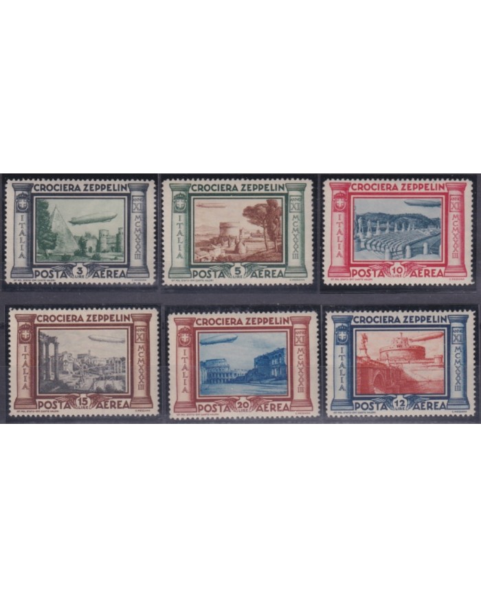 F-EX50981 ITALY MNH 1933 ZEPPELIN COMPLETE SET.
