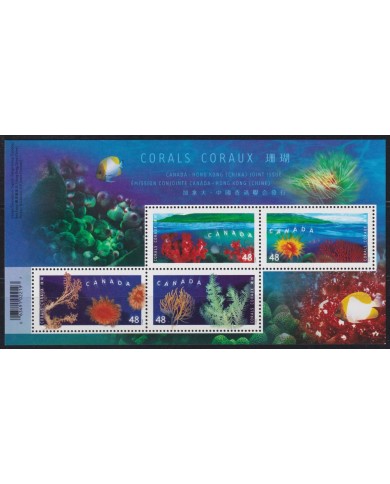 F-EX54233 CANADA MNH 2002 MARINE WILDLIFE CORAL SPECIAL SHEET.