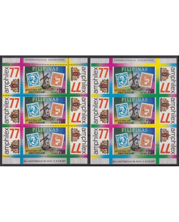 F-EX55150 PHILIPPINES MNH 1977 AMPHILEX PHILATELIC EXPO PERF´+ IMPERF.
