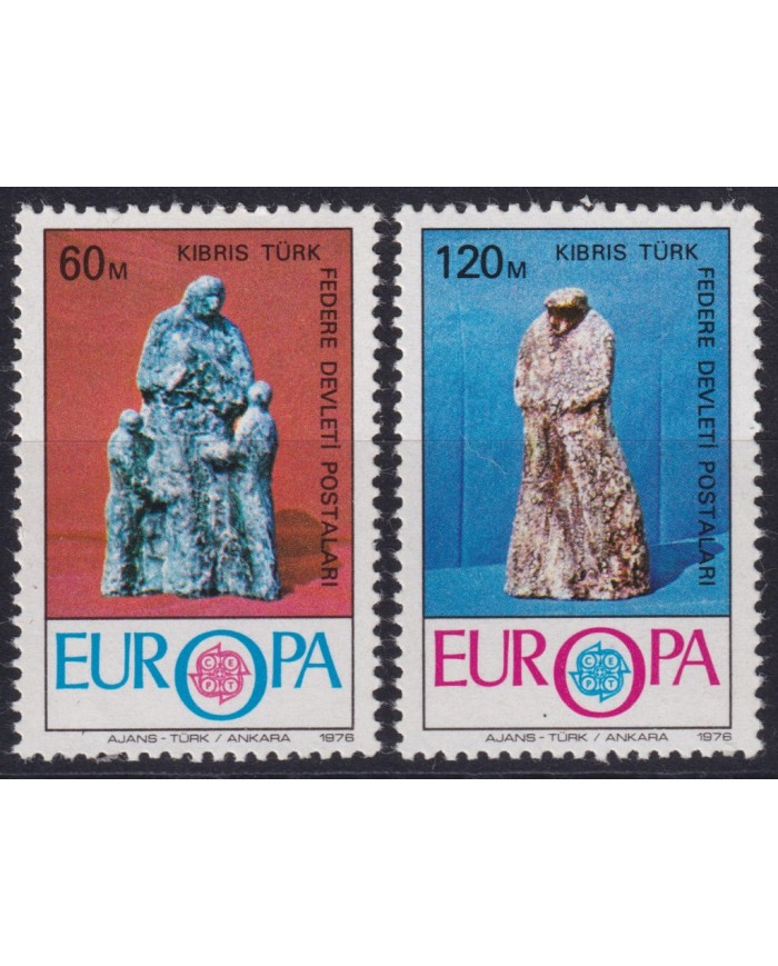 F-EX53549 CYPRUS NORTH TURKEY MNH 1976 EUROPA CEPT ARCHAELOGY ART.