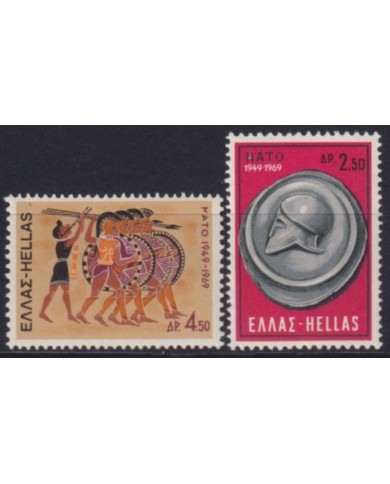 F-EX53586 GREECE MNH 1969 NATO 50th ANNIVERSARY ARCHAELOGY ART.