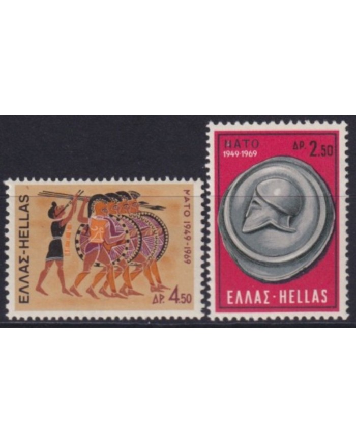F-EX53586 GREECE MNH 1969 NATO 50th ANNIVERSARY ARCHAELOGY ART.