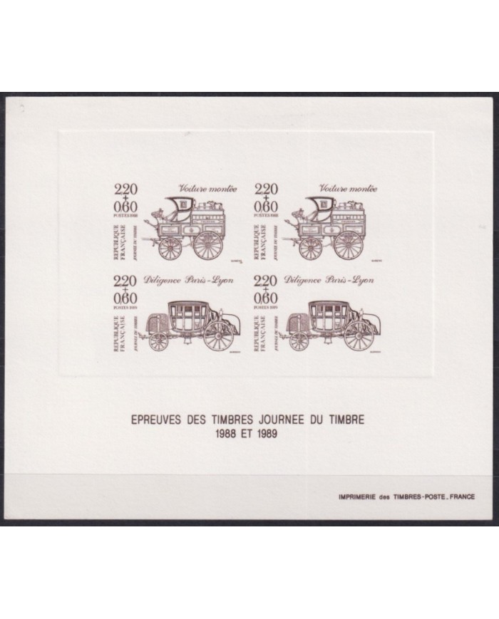 F-EX55066 FRANCE MNH 1989 AUTOMOVILE PROOF STAMPS DAY.