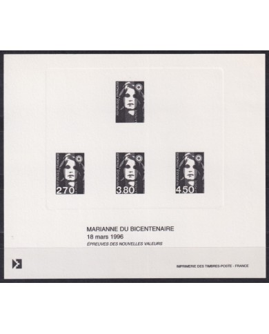 F-EX55065 FRANCE MNH 1996 DELUXE PROOF SHEET MARIANNE